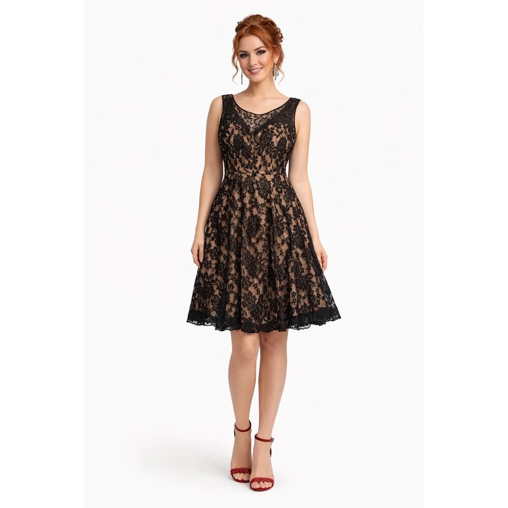 Juno Dress Collection Black Lace Cocktail Dress - Size S - Picture 1 of 10